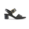 Neeta Black Leather Heel -Side View