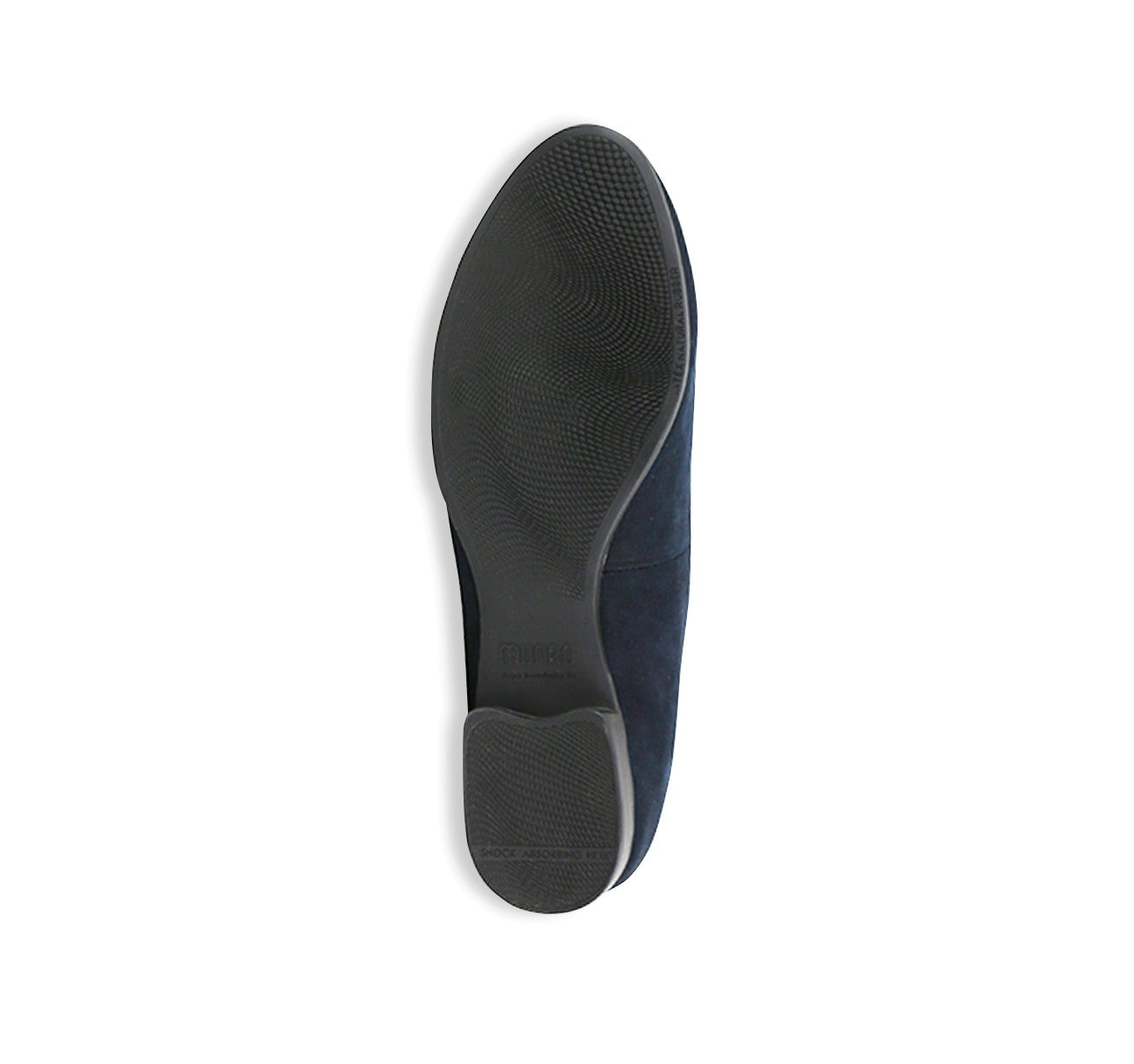 ELENA SMOKING STYLE SLIP-ON IN DARK NAVY SUEDE-BOTTOM VIEW