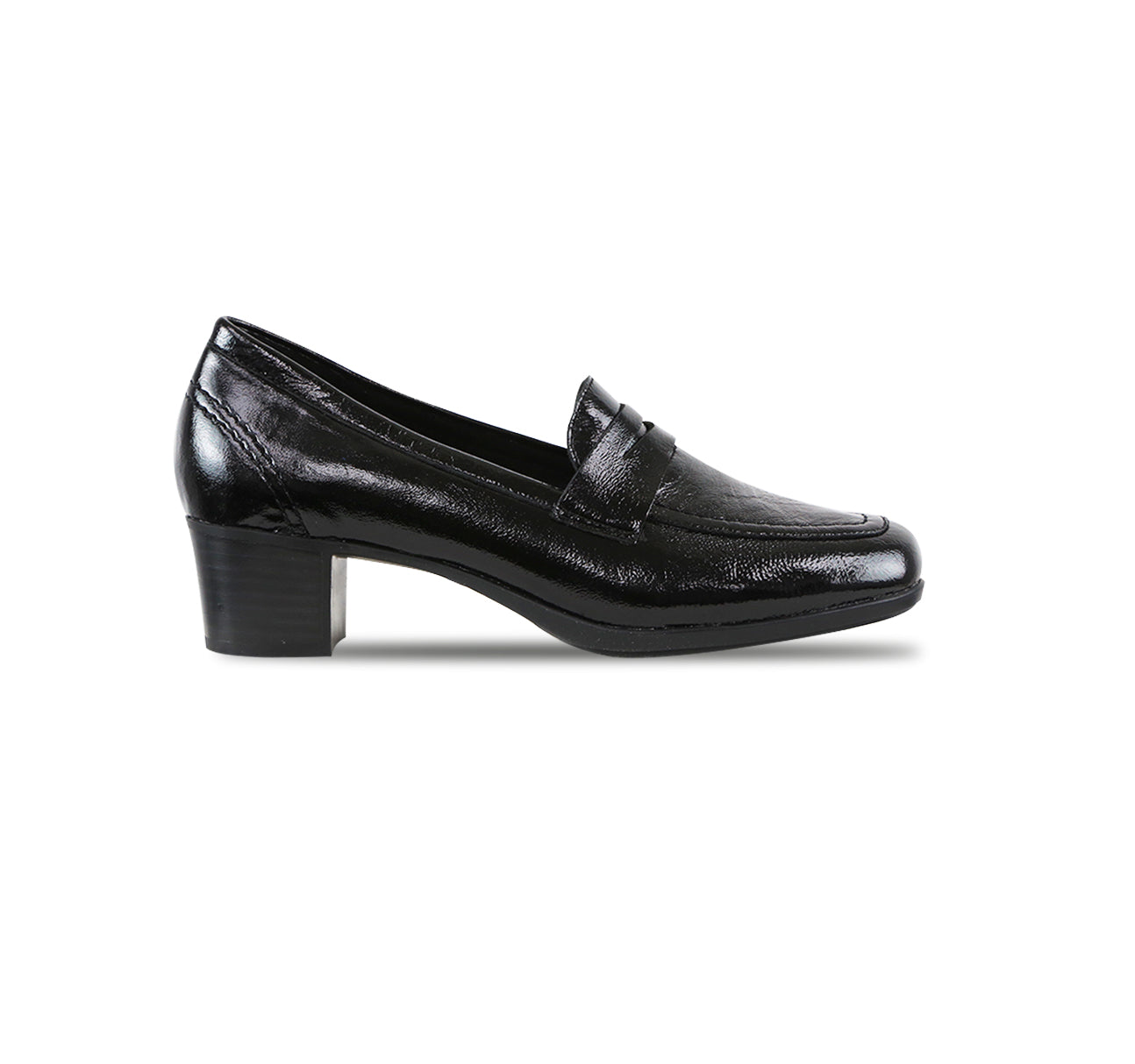 ELLIS Patent leather in black Penny Loafer Pump - SIDE VIEW