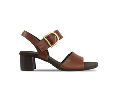 Neeta Cognac Leather Heel -Side View