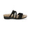 CAMILA FOOTBED SANDAL WITH ASYMMETRICAL STRAPS IN BLACK NUBUCK - SIDE VIEW