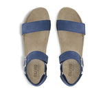 Sintra sandal in atlantic blue nubuck with an three adjustable straps , suede covered footbed, and cork/latex combination - top view