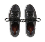 Tilly in cow leather, sport, athleisure oxford  with outside zipper on EVA outsole in black - top view