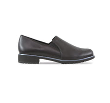 Kam leather in black, loafer with double gore on ultra-lightweight  EVA lug outsole swatch side view