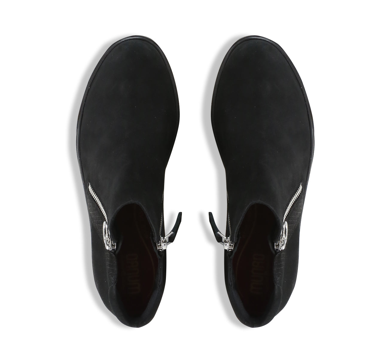 Viera, leather sporty-chic shoe with dual zippers on EVA sole - top view