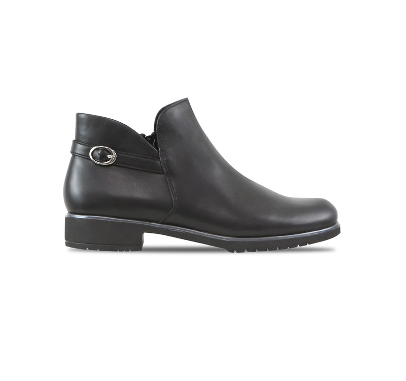 Brenna, Tailored Fashion Bootie in Soft Leather, on EVA Outsole - Outside View