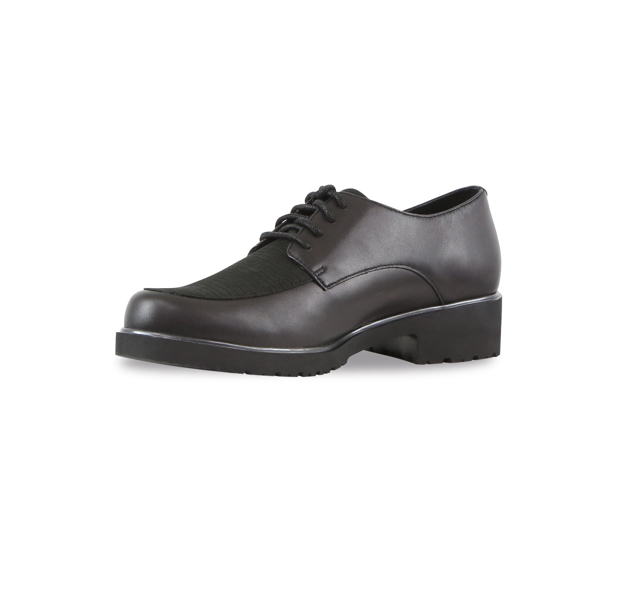 Ronnie a leather oxford, treated for water resistance, on EVA lug outsole, ultra-lightweight-inside view