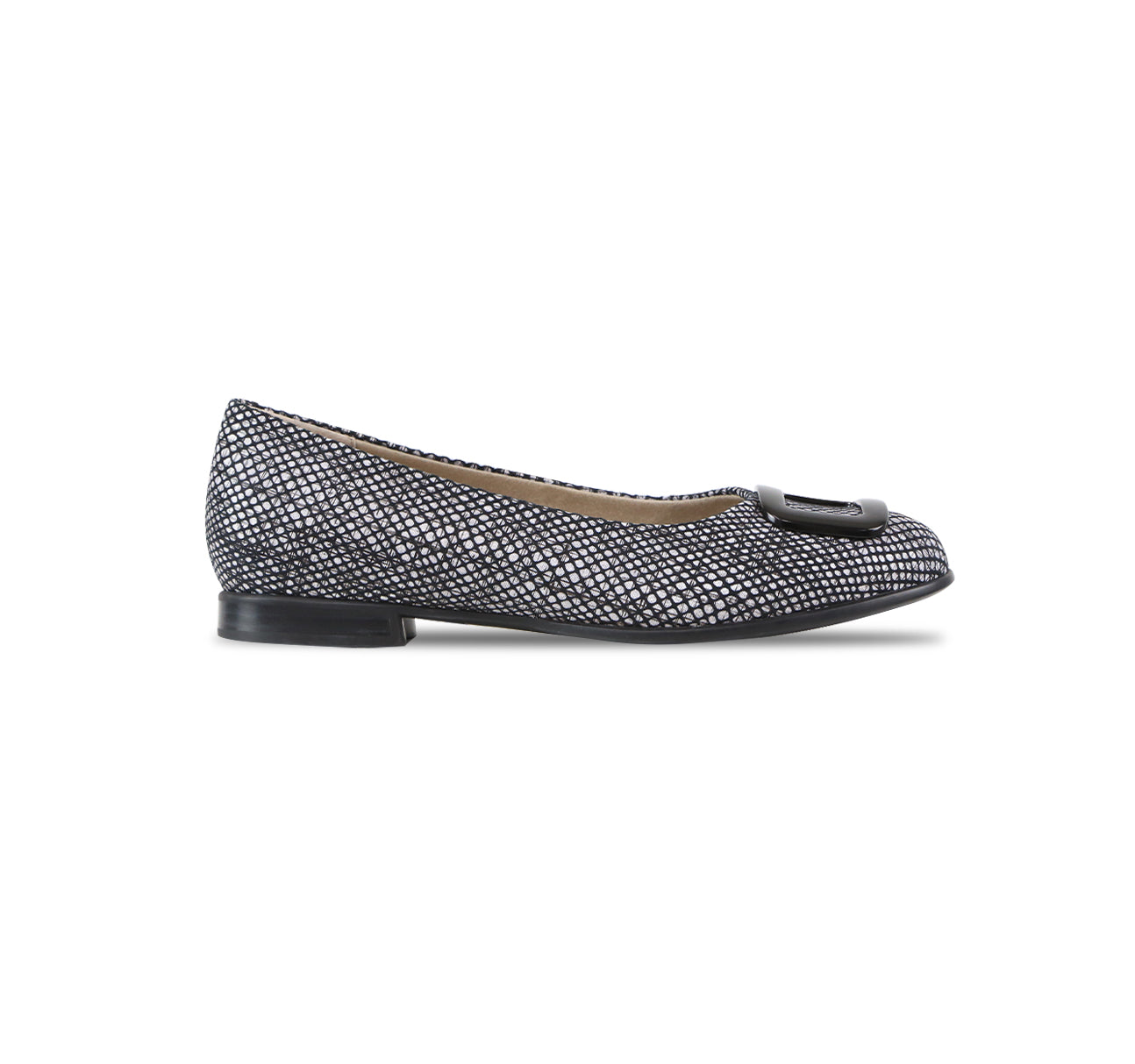 Gianna Fabic Flat in Black & White pattern - thumbnailrid