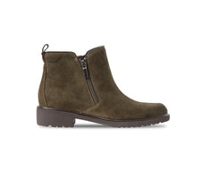 ROURKE DOUBLE ZIPPER BOOT IN HERB SUEDE ON LUG UNIT - SIDE VIEW