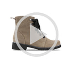 Hartley Suede Ankle Boot in Almond with Inside Zipper and Lace Up Upper - Video