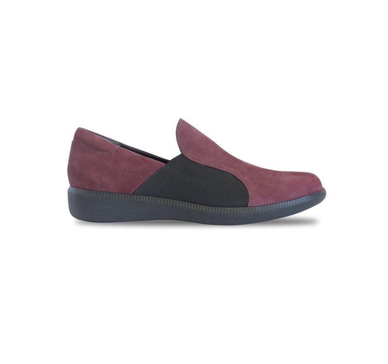 CLAY STEP IN WITH RUBBER OUTSOLE IN WINE SUEDE-side view