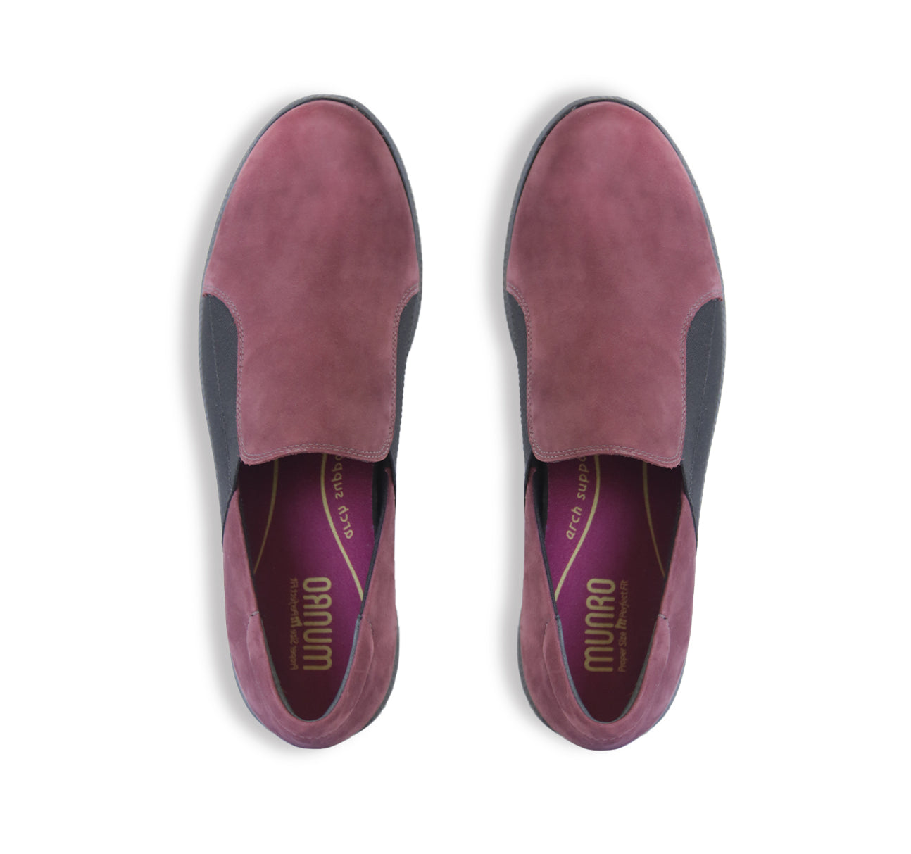 CLAY STEP IN WITH RUBBER OUTSOLE IN WINE SUEDE-top view