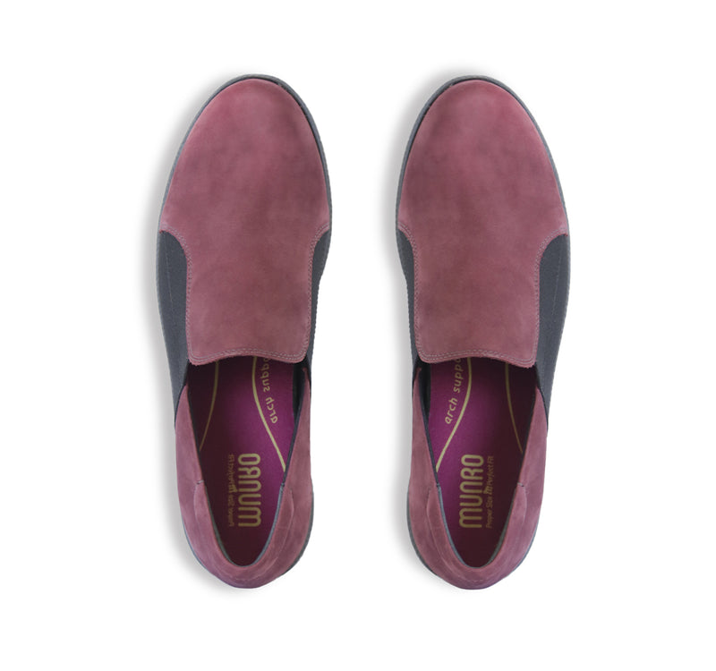 CLAY STEP IN WITH RUBBER OUTSOLE IN WINE SUEDE-top view