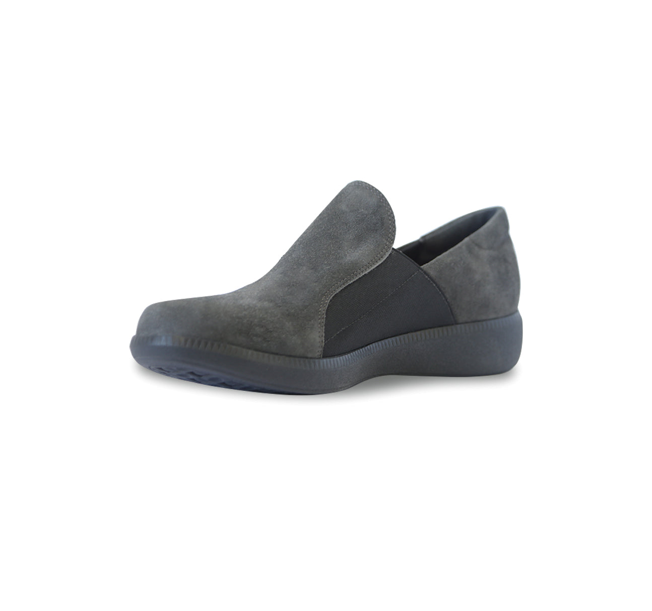 CLAY STEP IN WITH RUBBER OUTSOLE IN GREY SUEDE-inside view