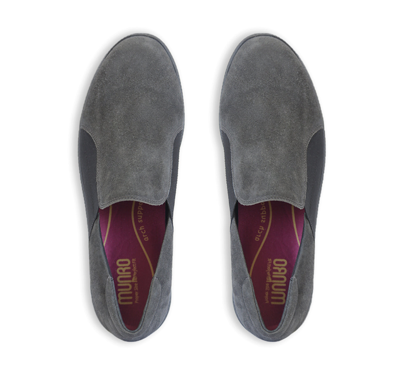 CLAY STEP IN WITH RUBBER OUTSOLE IN GREY SUEDE-top view