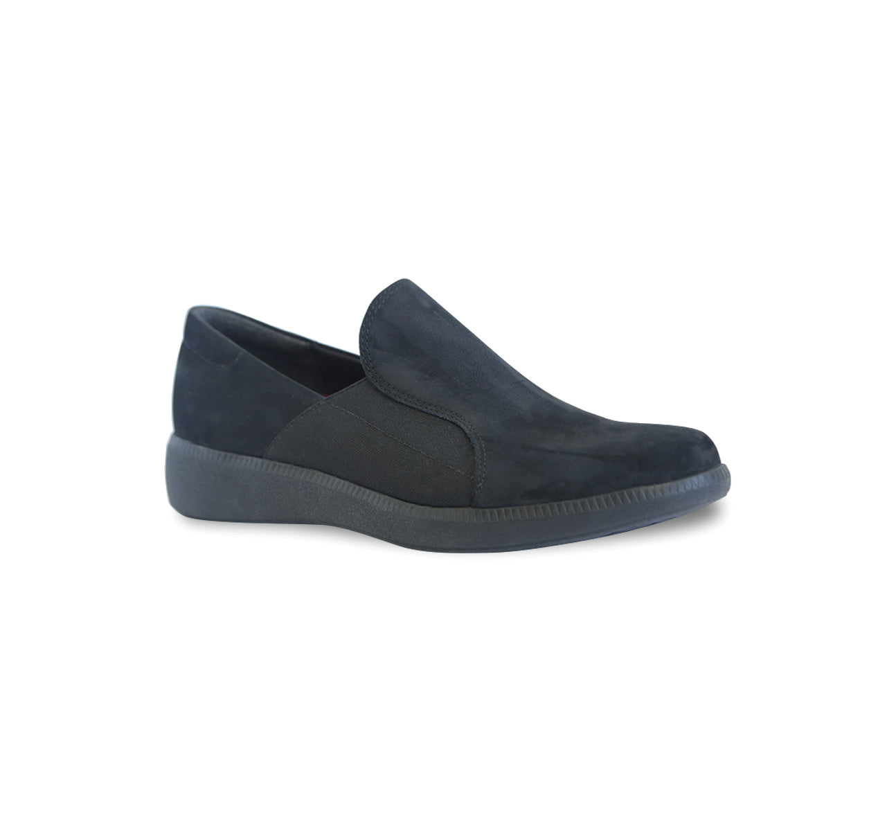 CLAY STEP IN WITH RUBBER OUTSOLE IN BLACK SUEDE-outside view