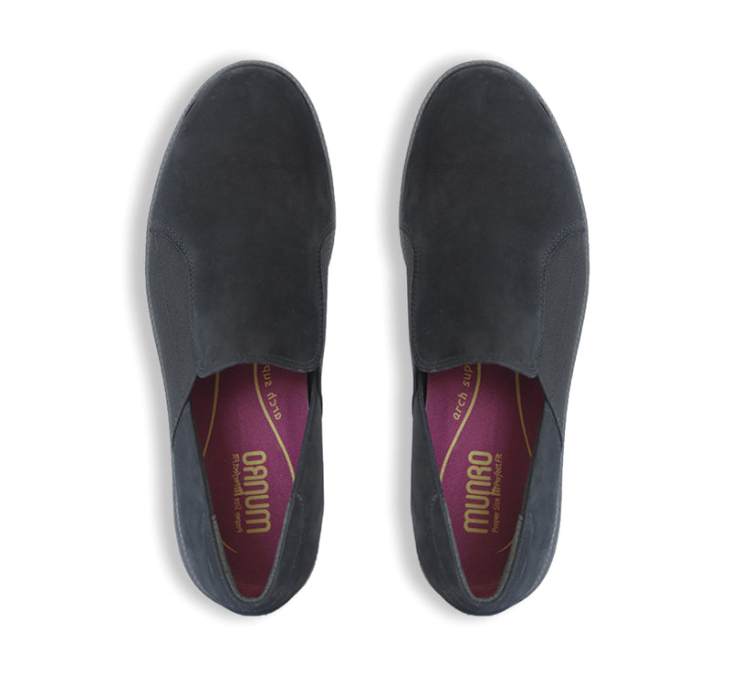 CLAY STEP IN WITH RUBBER OUTSOLE IN BLACK SUEDE-top view