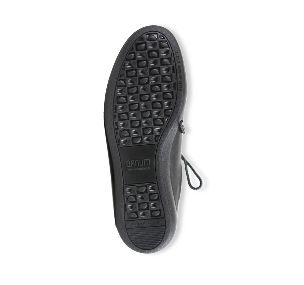 PORTIA IS AN OXFORD WITH ZIPPER ON RUBBER OUTSOLE IN BLACK LEATHER - BOTTOM VIEW