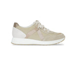 PIPER ATHLEISURE OXFORD IN KHAKI & GOLD SUEDE & FABRIC MATERIALS - SIDE VIEW