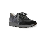 PIPER ATHLEISURE OXFORD IN BLACK & GUNMETAL WITH GREY MIDSOLE - ANGLE VIEW