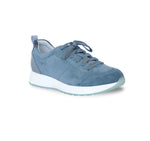 MONIQUE AN ATHLEISURE OXFORD IN BLUE SUEDES AND LEATHER - ANGLE VIEW