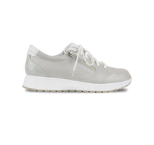 SUTTON OXFORD WITH OUTSIDE ZIPPER IN OFF WHITE LEATHER - SIDE VIEW