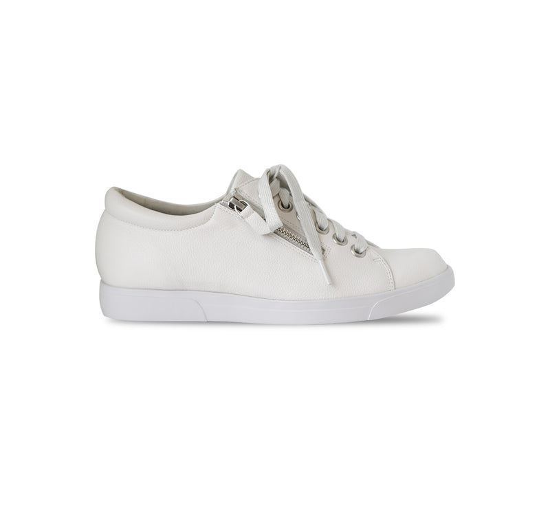 MUNRO JAMIE ATHLEISURE LACE-UP OXFORD IN OFF-WHITE LEATHER-SIDE VIEW