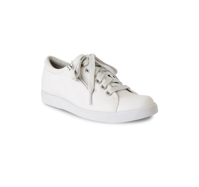 MUNRO JAMIE ATHLEISURE LACE-UP OXFORD IN OFF-WHITE LEATHER-ANGLE VIEW