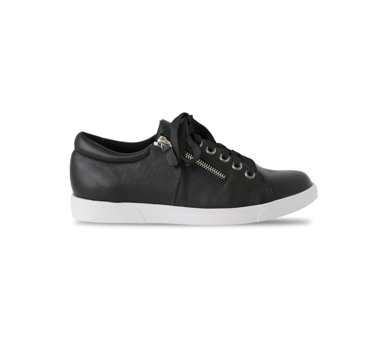 MUNRO JAMIE ATHLEISURE LACE-UP OXFORD IN BLACK LEATHER-SIDE VIEW