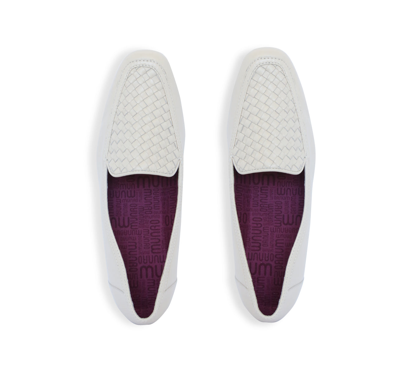 KARTER LOAFER WITH WOVEN LEATHER PLUG IN CREAM - TOP VIEW