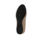 MILA SKIMMER SLIP-ON IN TAUPE LAMB LEATHER AND PATENT LEATHER TOE CAP-BOTTOM VIEW