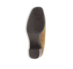 AMARA PUMP SHOOTIE WITH FINGER GORE DESIGN ON UPPER IN RAWHIDE COLOR NUBUCK-BOTTOM VIEW