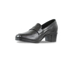 ELLIS BLACK LAMB LEATHER PENNY LOAFER PUMP-INSIDE VIEW