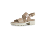 TEAGAN DOUBLE STRAP SANDAL ON ULTRA LIGHTWEIGHT LUG OUTSOLE IN BLUSH  LEATHER - INSIDE VIEW