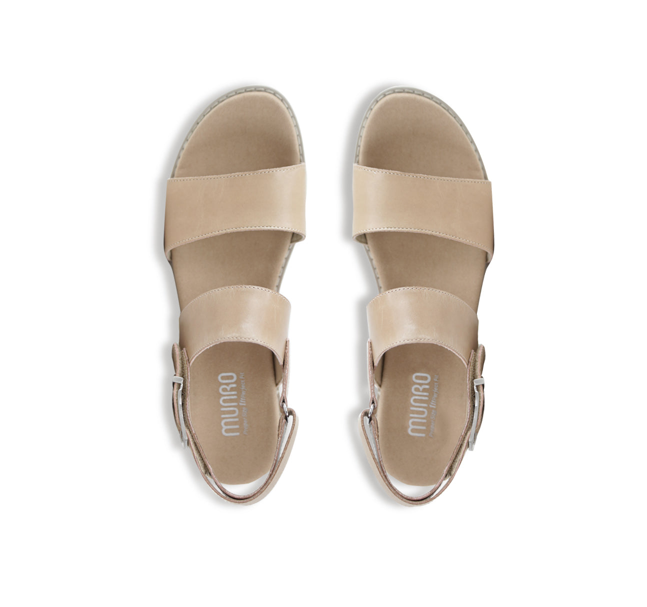 TEAGAN DOUBLE STRAP SANDAL ON ULTRA LIGHTWEIGHT LUG OUTSOLE IN BLUSH  LEATHER - TOP VIEW