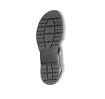 TEAGAN DOUBLE STRAP SANDAL ON ULTRA LIGHTWEIGHT LUG OUTSOLE IN BLACK CRINKLE PATENT LEATHER - BOTTOM VIEW