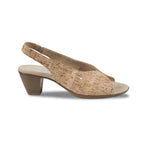 ROCHELLE SLINGBACK PEEP-TOE SANDAL IN CORK - SIDE VIEW