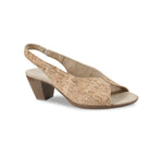 ROCHELLE SLINGBACK PEEP-TOE SANDAL IN CORK- ANGLE VIEW