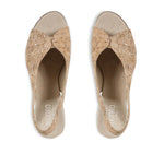 ROCHELLE SLINGBACK PEEP-TOE SANDAL IN CORK- TOP VIEW