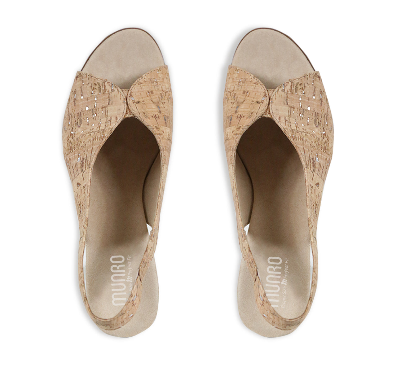 ROCHELLE SLINGBACK PEEP-TOE SANDAL IN CORK- TOP VIEW