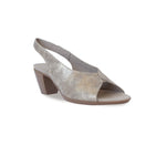 ROCHELLE SLINGBACK OPEN TOE DRESS  SANDAL IN STARDUST METALLIC  LEATHER-ANGLE VIEW