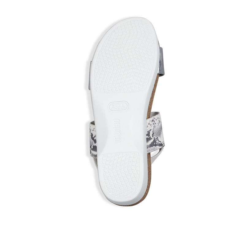 PISCES EU STYLED FOOTBED SANDAL WITH CALF LEATHER AND FABRIC - Bottom View