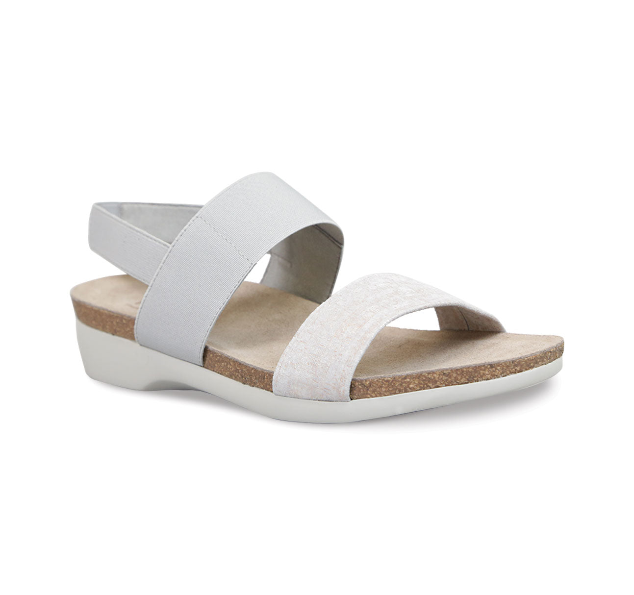 PISCES EU STYLED FOOTBED SANDAL WITH PIG SUEDE AND FABRIC - Angle View