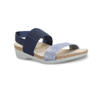 PISCES EU STYLED FOOTBED SANDAL WITH PIG SUEDE AND FABRIC - Angle View