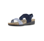 PISCES FOOTBED SANDAL IN DARK BLUE - INSIDE VIEW