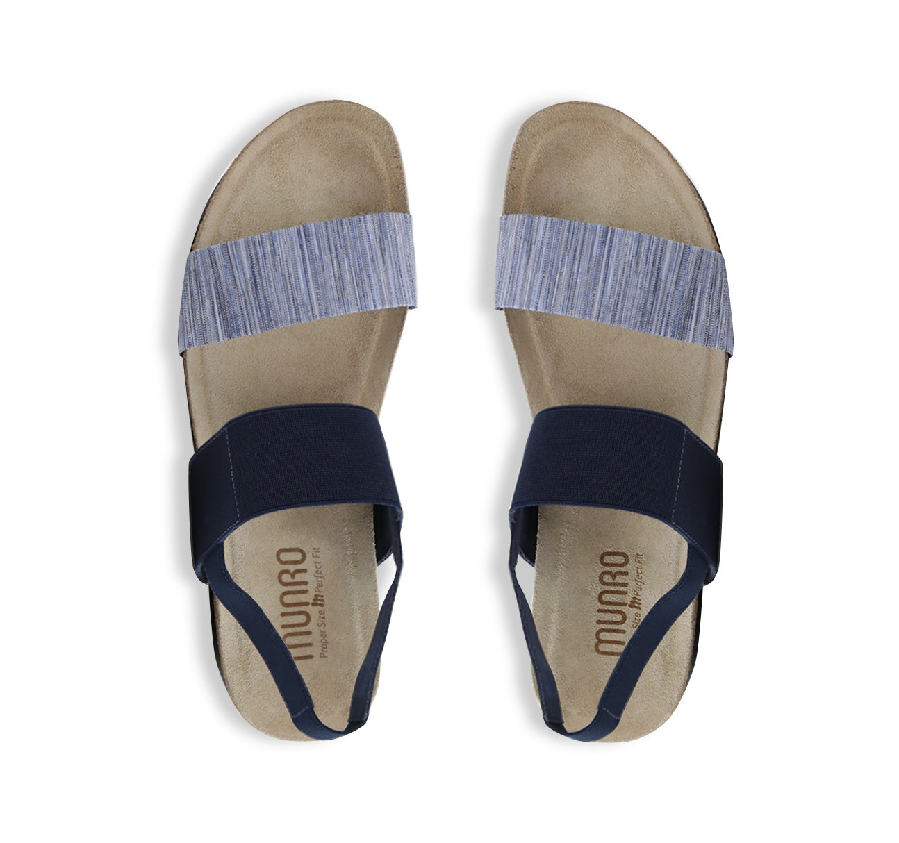 PISCES FOOTBED SANDAL IN DARK BLUE - TOP VIEW