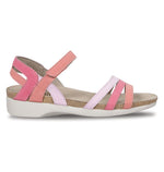 SUMMER STRAPPY FOOTBED SANDAL IN MULTI-MATERIAL PINK LEATHER - Angle View