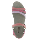 SUMMER STRAPPY FOOTBED SANDAL IN MULTI-MATERIAL PINK LEATHER - Top View