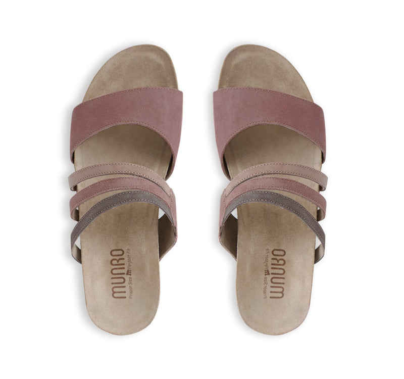 CAMILA STRAPPY FOOTBED SANDAL IN LAVENDAR NUBUCK - TOP VIEW