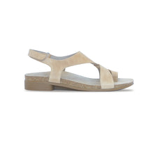 MEGHAN ASYMMETRIC, TOE-RING THONG IN NATURAL DISTRESSED LEATHER - SWATCH -